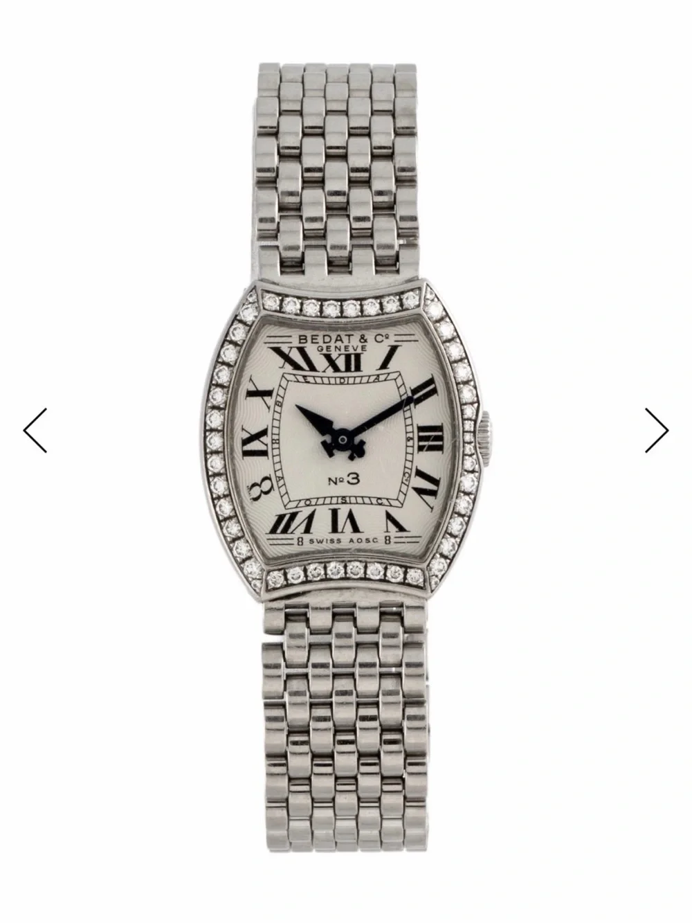 No.3 Women's Silver Diamond Bezel Watch